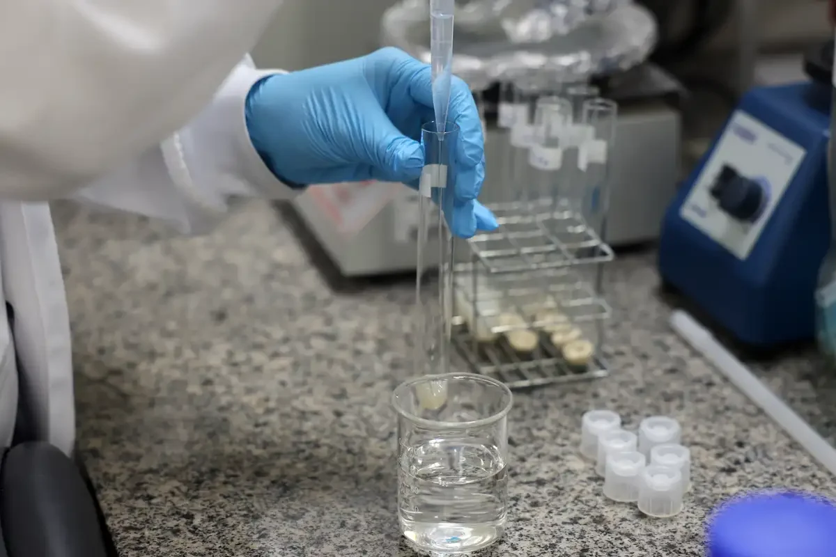 Brasília (DF), 26/05/2026 - O laboratório de nanotecnologia da Embrapa produz em caráter experimental substitutos veganos de carne vermelha, salmão e lula por meio de uma impres...